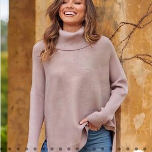 NIB ANRABESS Women's Oversized Turtleneck Batwing Sweater - Small